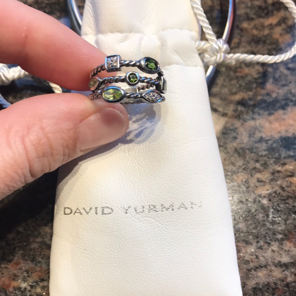 David Yurman Confetti Ring- Peridots and Diamonds